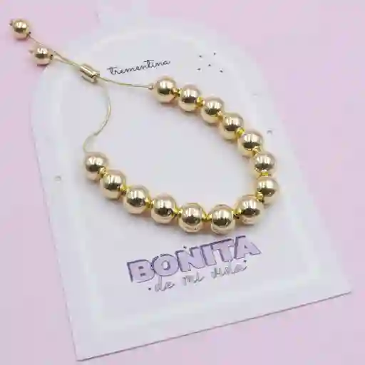 Pulsera Dorada Balines Grandes