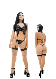 Conjunto Encaje Negro C249