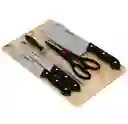 Set De Cocina 6 En 1 Cuchillos Afilador Tabla Hacha