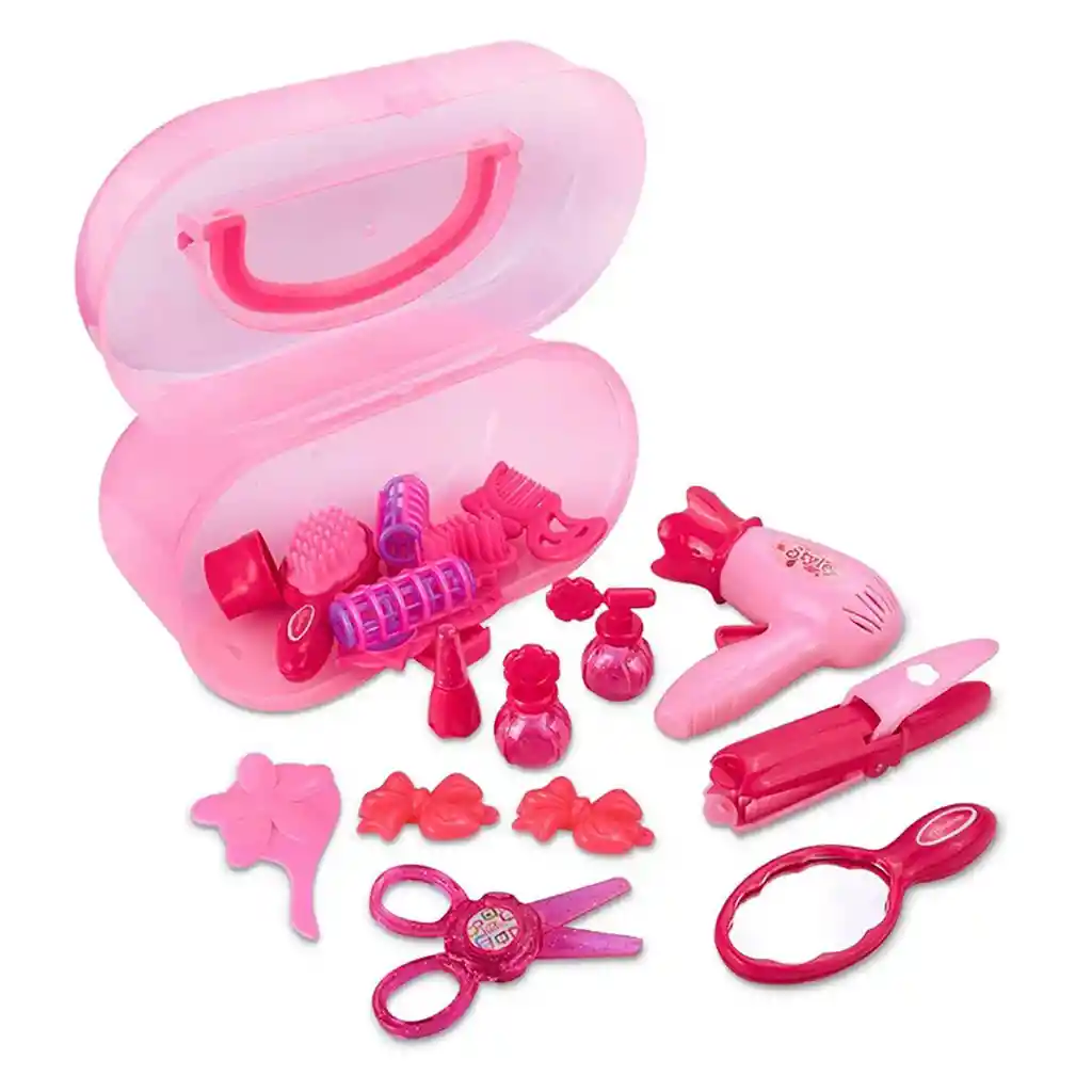 Kit Juguete Maquillaje Y Cosméticos Para Niños, Juego De Peluquería