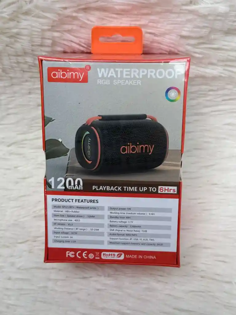 Parlante Aibimy De Mano / 6h Sonido Continuo / 1200mah / Luces Rgb