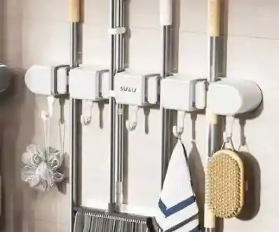 Organizador Pared Trapero Escobas Utensilios De Aseo