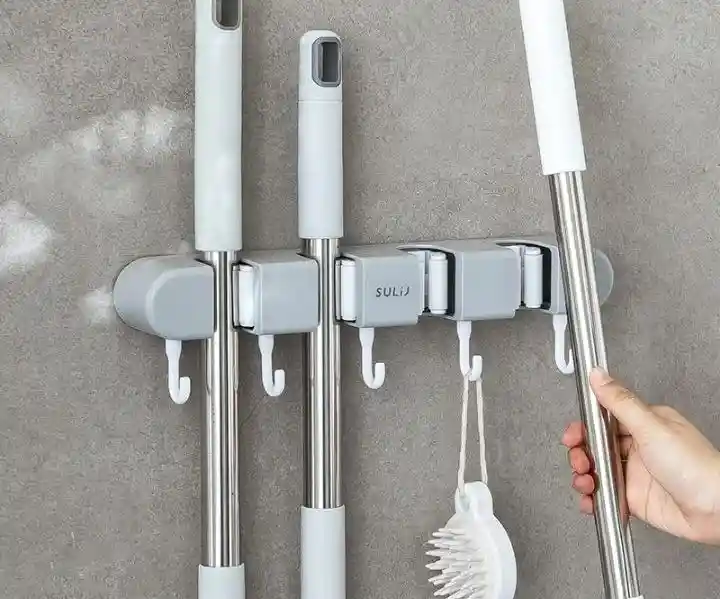 Organizador Pared Trapero Escobas Utensilios De Aseo