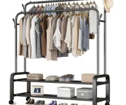 Perchero Ropa Doble Con Ruedas Sombreros