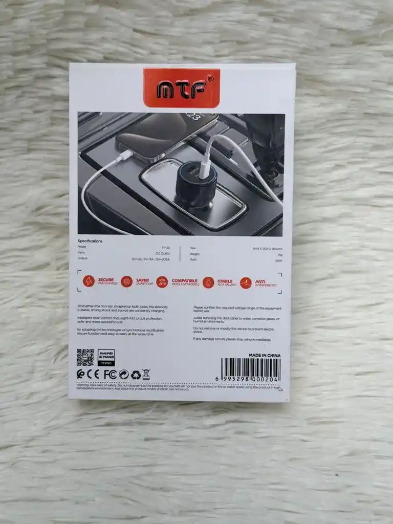 Pluying De Carro 2 Entradas Tipo C 20w C/u / Carga Rapida