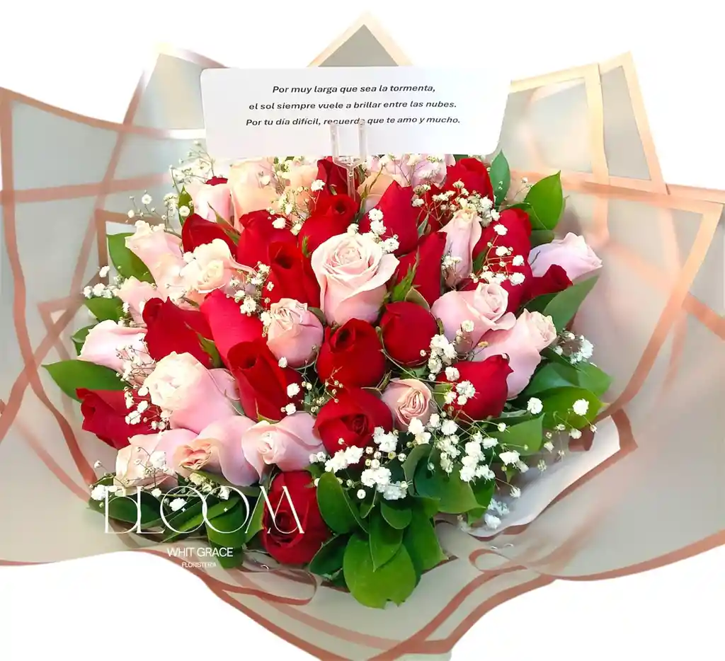 Flores Rosas Rojas Y Rosadas X48