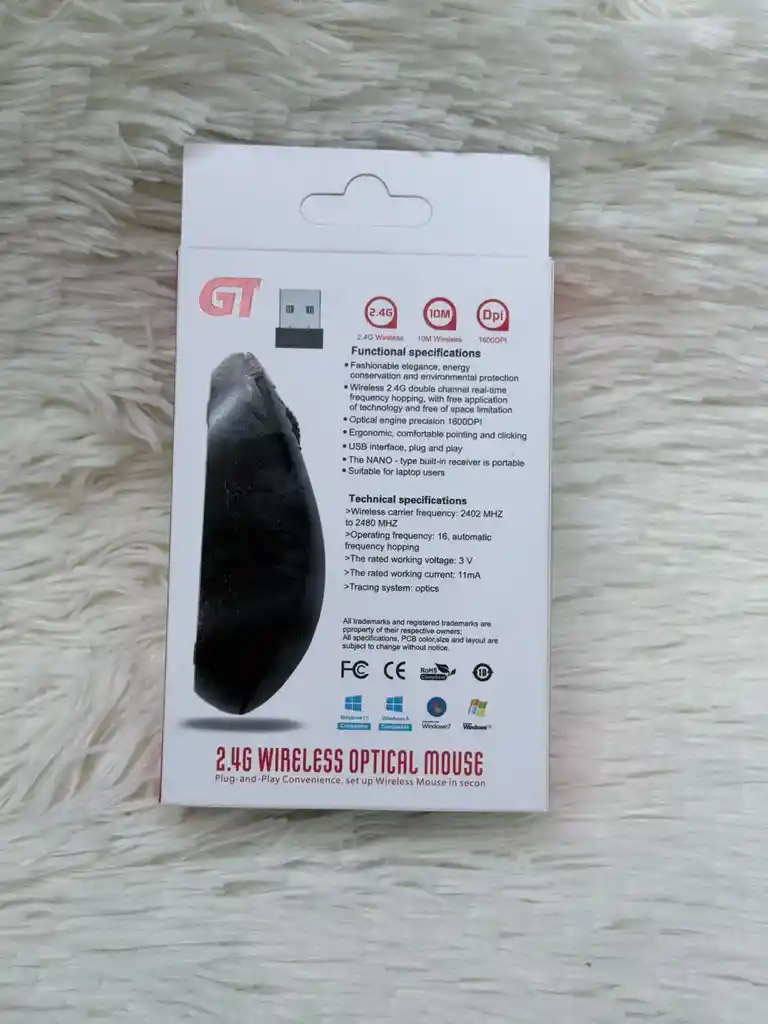 Mouse Alambrico Receptor Usb / Gt M204