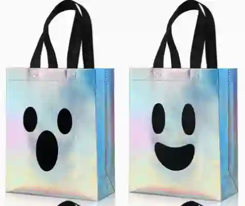 Bolsa Pequeña De Fantasma Para Dulces Metalizada Halloween