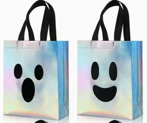 Bolsa Pequeña De Fantasma Para Dulces Metalizada Halloween