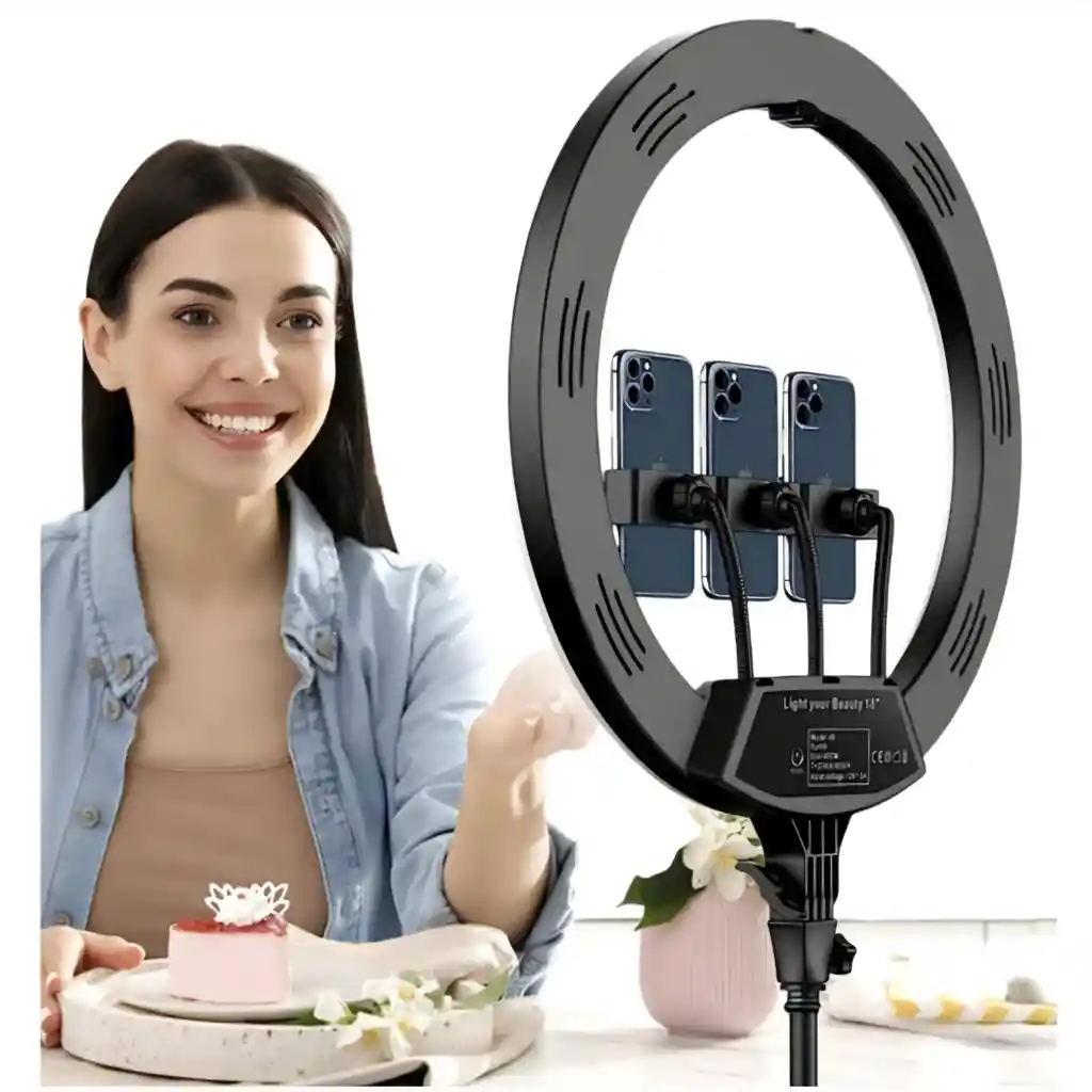 Aro De Luz Led Rgb 45 Cm Profesional + Control + trípode