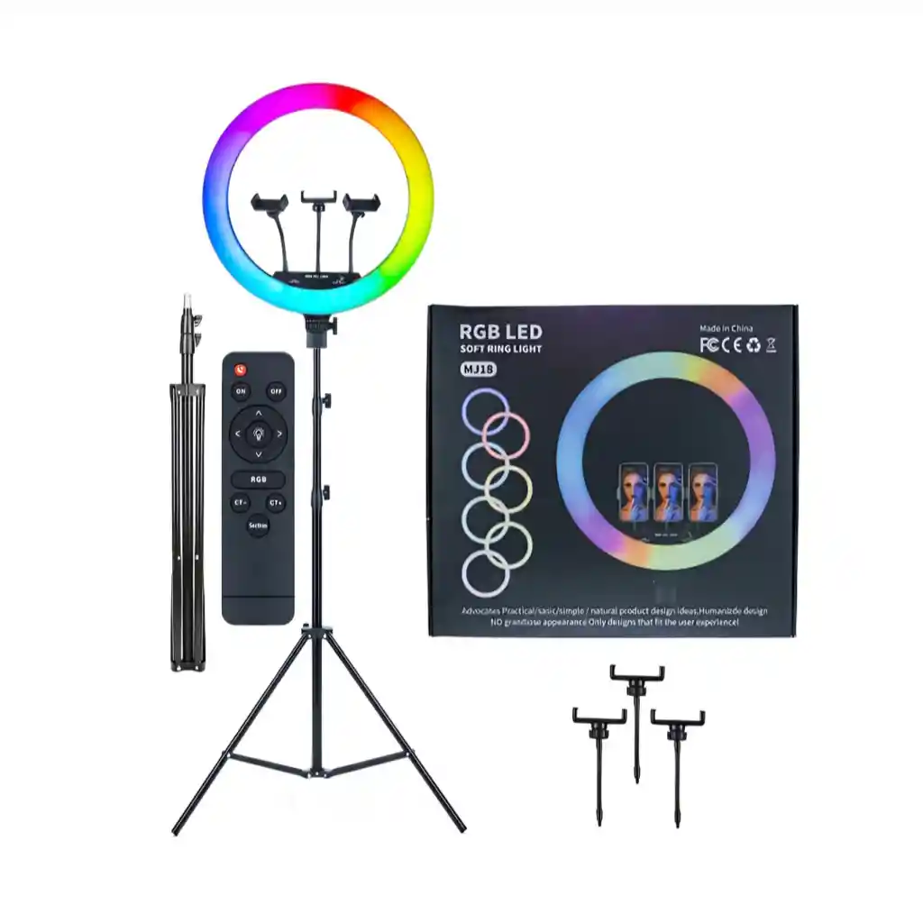 Aro De Luz Led Rgb 45 Cm Profesional + Control + trípode