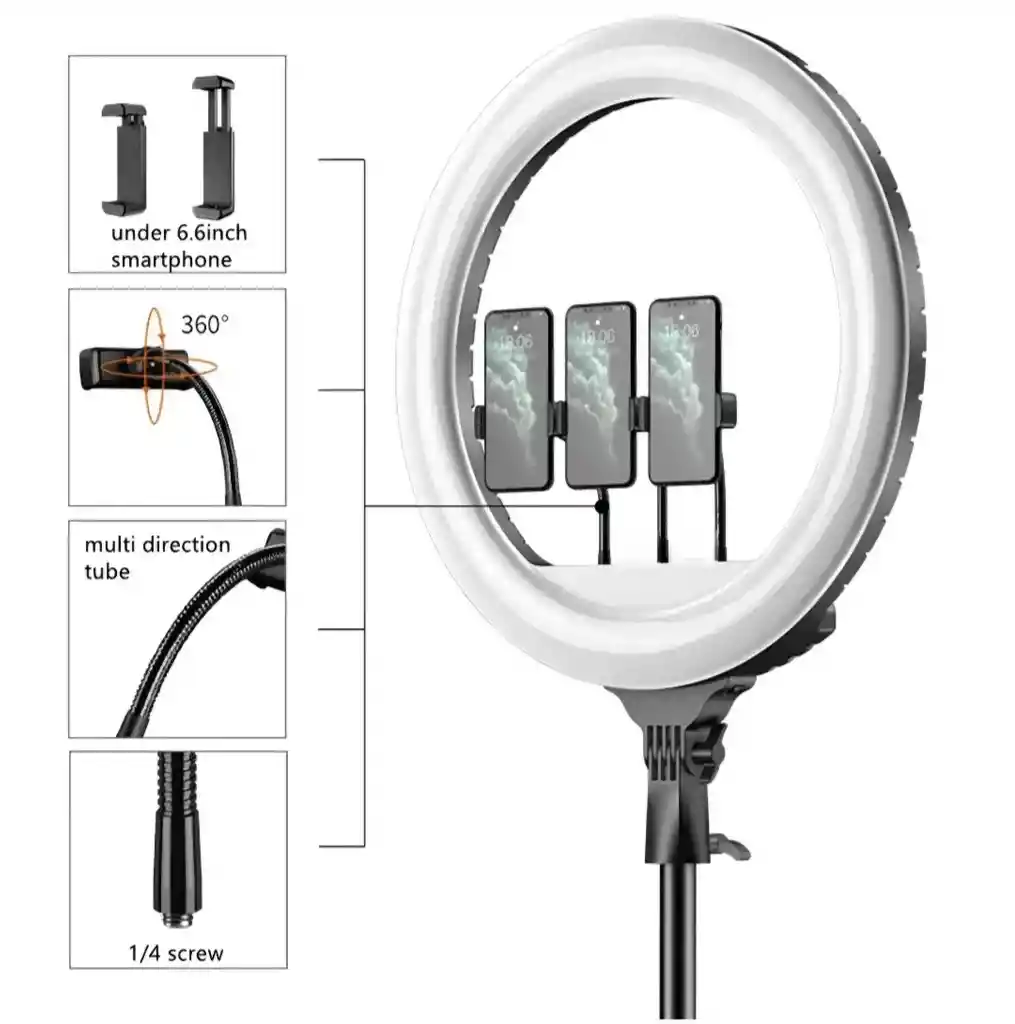 Aro De Luz Led Rgb 45 Cm Profesional + Control + trípode