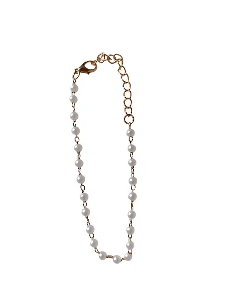 Pulsera Manilla Dorada Estilo Perlas Pequeñas