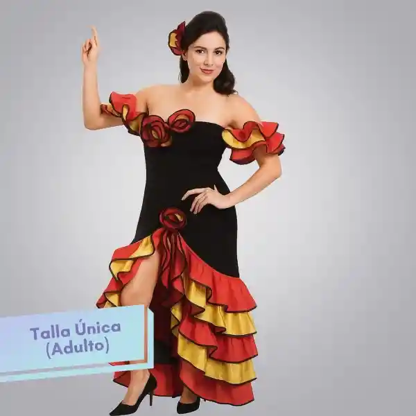 Disfraz Halloween Adulto Bailarina De Flamenco Talla Única
