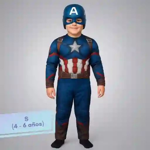 Disfraz Halloween Capitán América Talla S (4-6 Años)