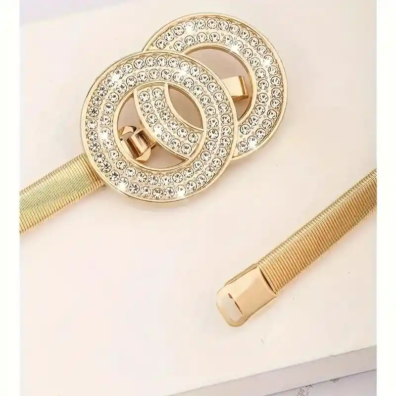 Cinturón Metalico Elástico Dorado