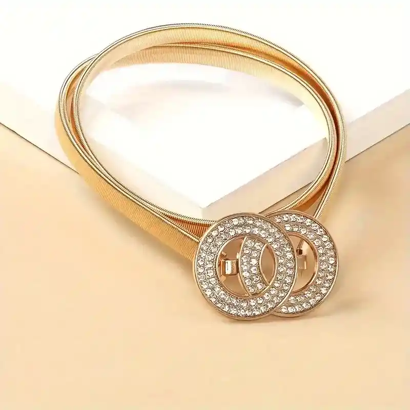 Cinturón Metalico Elástico Dorado