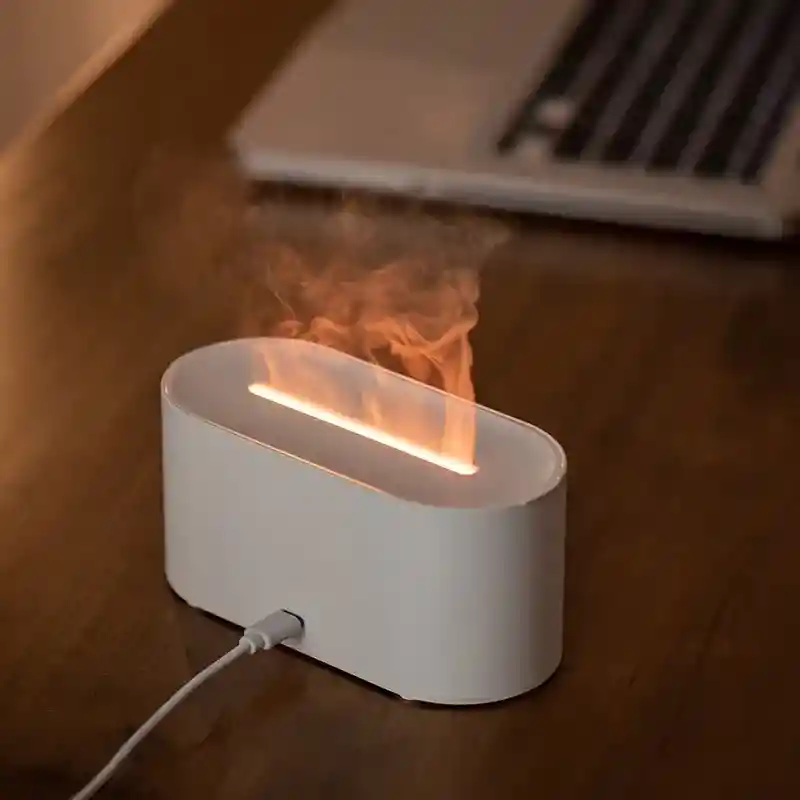 Humidificador Aromatizante Difusor Estilo Chimenea Blanco