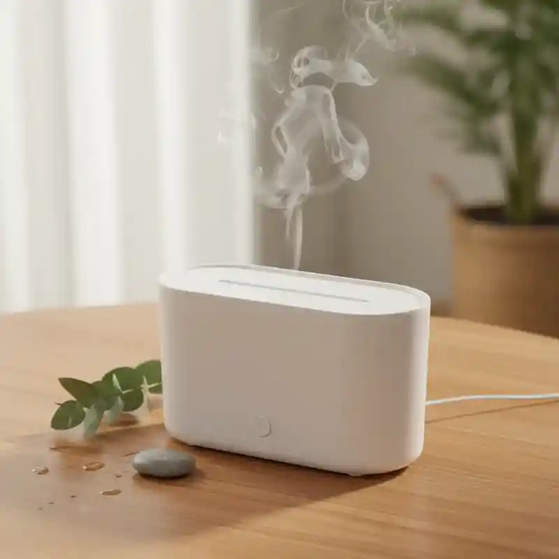 Humidificador Aromatizante Difusor Estilo Chimenea Blanco