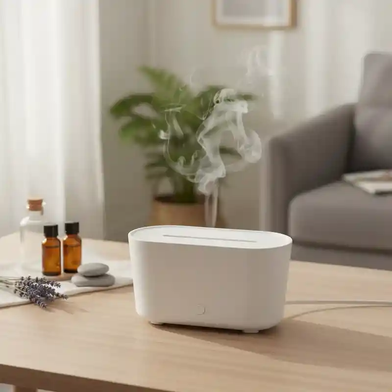 Humidificador Aromatizante Difusor Estilo Chimenea Blanco