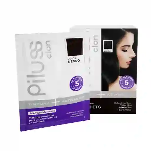 Piluss Henna Tintura + Activador 5 Minutos Negro