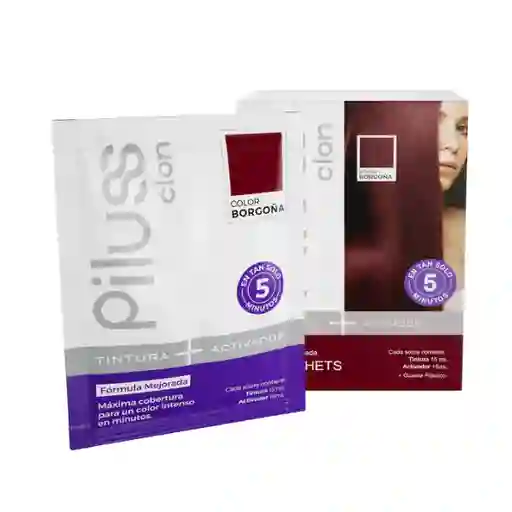 Piluss Henna Tintura + Activador 5 Minutos Borgoña