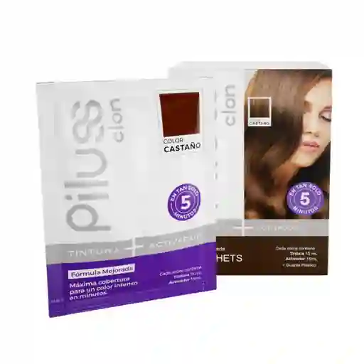Piluss Henna Tintura + Activador 5 Minutos Castaño
