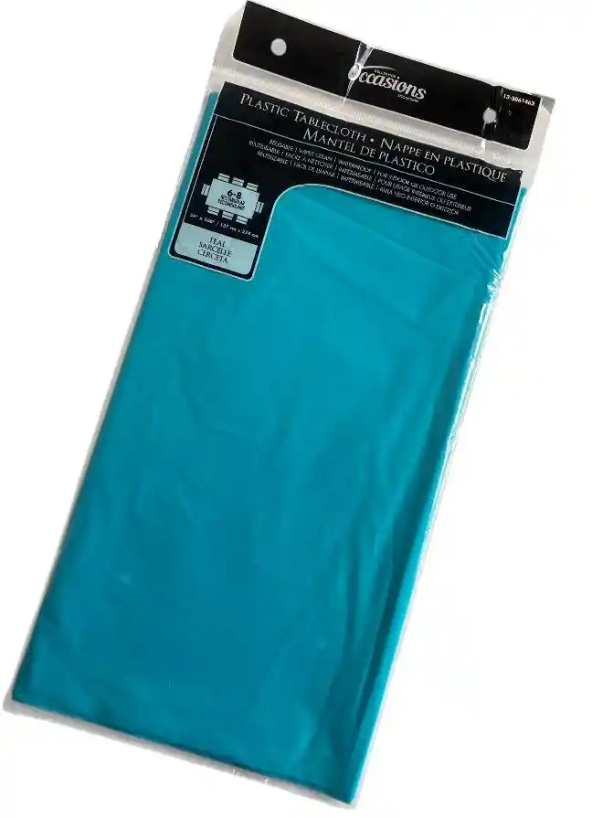 Mantel Turquesa Plástico Desechable