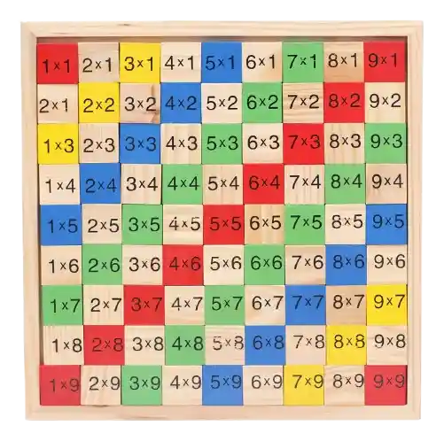 Tabla Para Multiplicar En Madera Juego Memoria Escolar