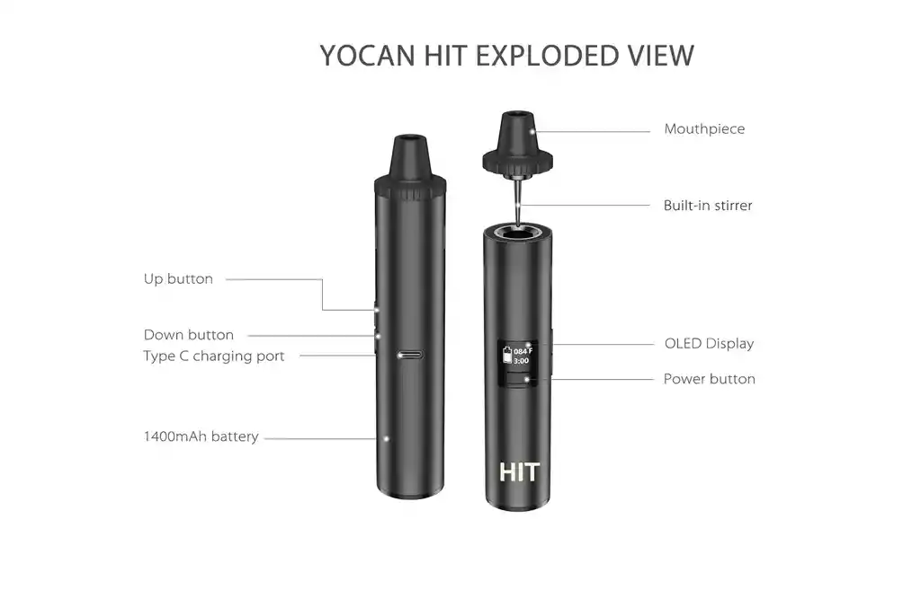 Vaporizador Herbal Yocan Hit (hierbas Secas) Blue