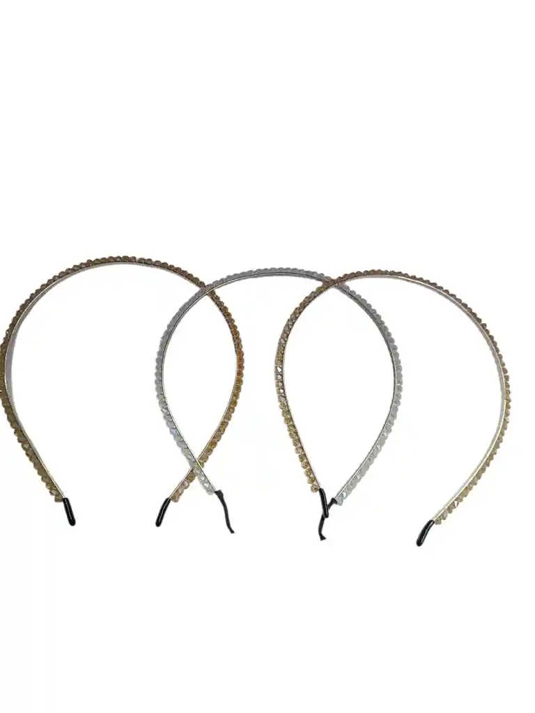 Diademas Delgadas De Metal Con Brillo