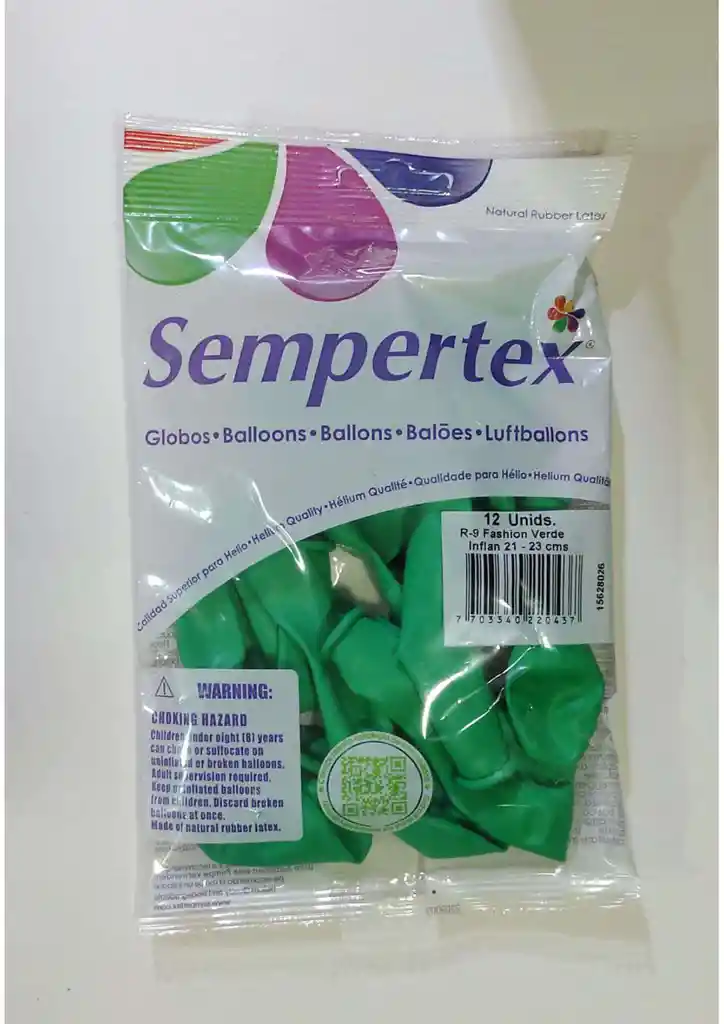 Globos Sempertex Verde R9 X 12 Unidades - Fashion