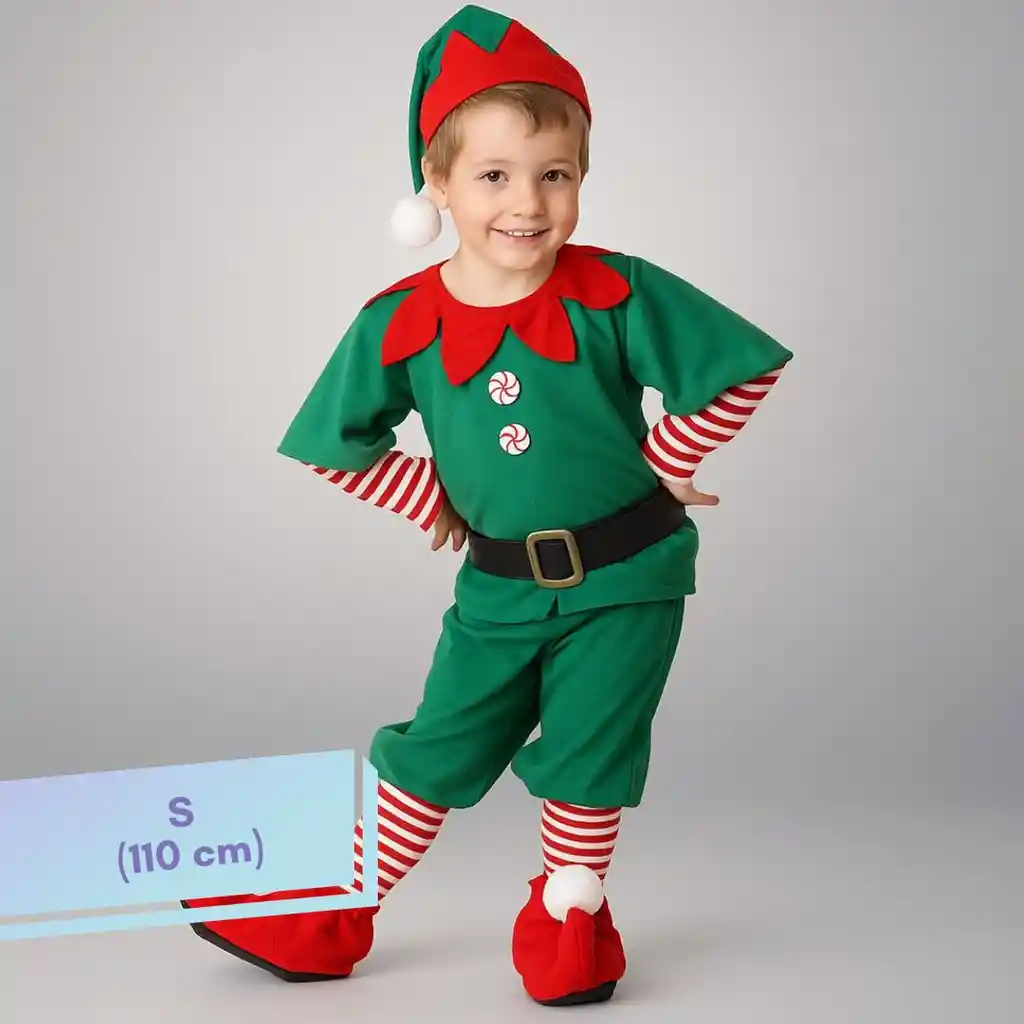 Disfraz Navidad Duende Niño Talla S (110 Cm)