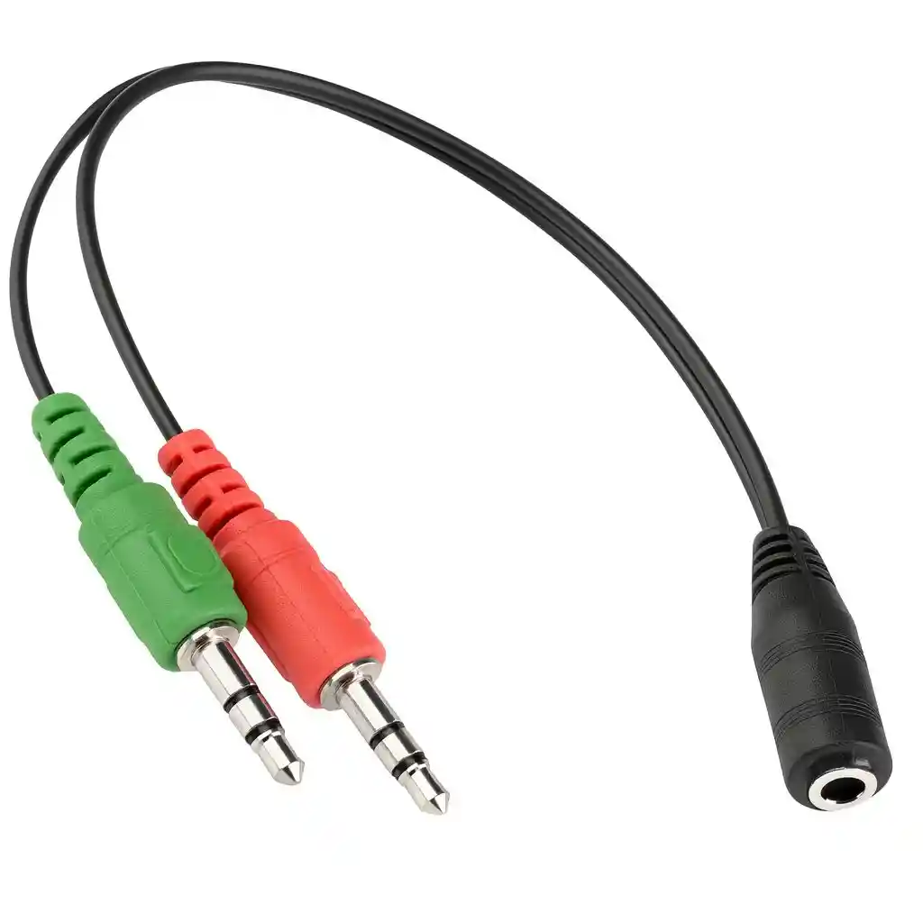 Cable Divisor Audio Estereo 2 Machos A 1 Hembra 3.5 Mm Pc