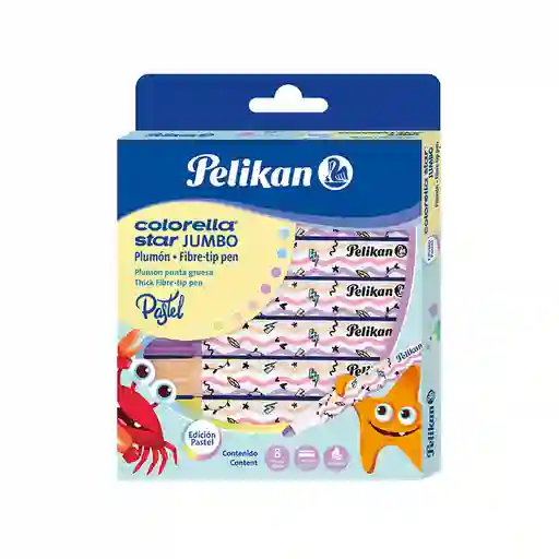 Plumón Colorella Jumbo X8 Pastel Pelikan