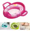Reductor Adaptador Inodoro Acolchado Bebe Rosa Agarraderas