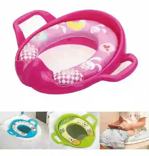 Reductor Adaptador Inodoro Acolchado Bebe Blanco Agarraderas