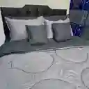 Cubrelecho Doble Negro-gris 5 Piezas