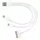Cable Usb 3 En 1 – Lightning / Micro Usb / 30 Pines – Carga Y Transferencia Universal