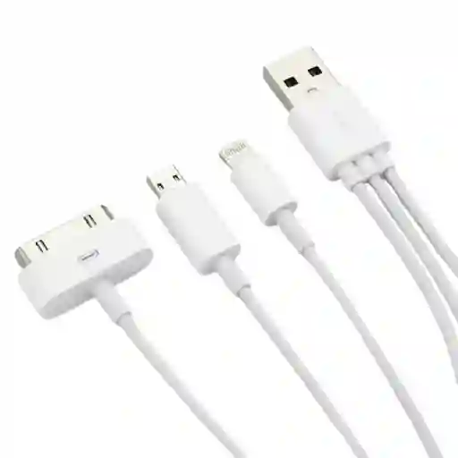 Cable Usb 3 En 1 – Lightning / Micro Usb / 30 Pines – Carga Y Transferencia Universal