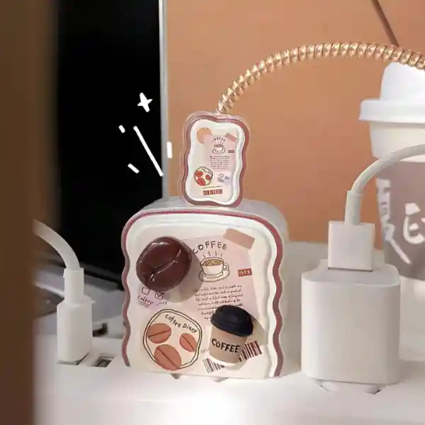 Protector Cargador Decorativo Estilo Kawaii Antidoblez Compatible Con Cable Apple 18w/20w