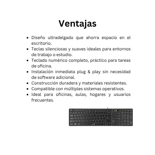 Teclado Genius Slimstar 126 Qwerty Usb Color Negro