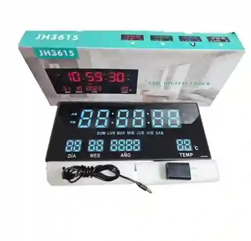 Reloj De Pared Reloj Digital Azul 36cm Led