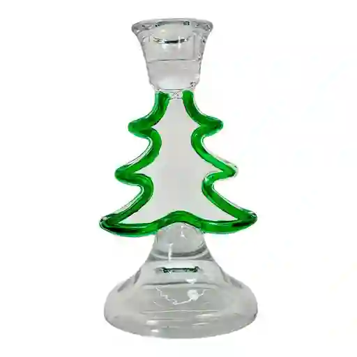 Portavela Santini Arbol 8x15cm Verde Vidrio