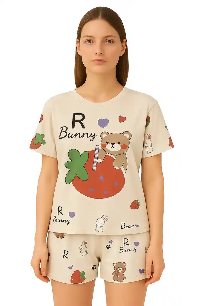 Conjunto De Pijama Estampada De Dos Piezas Talla Unica