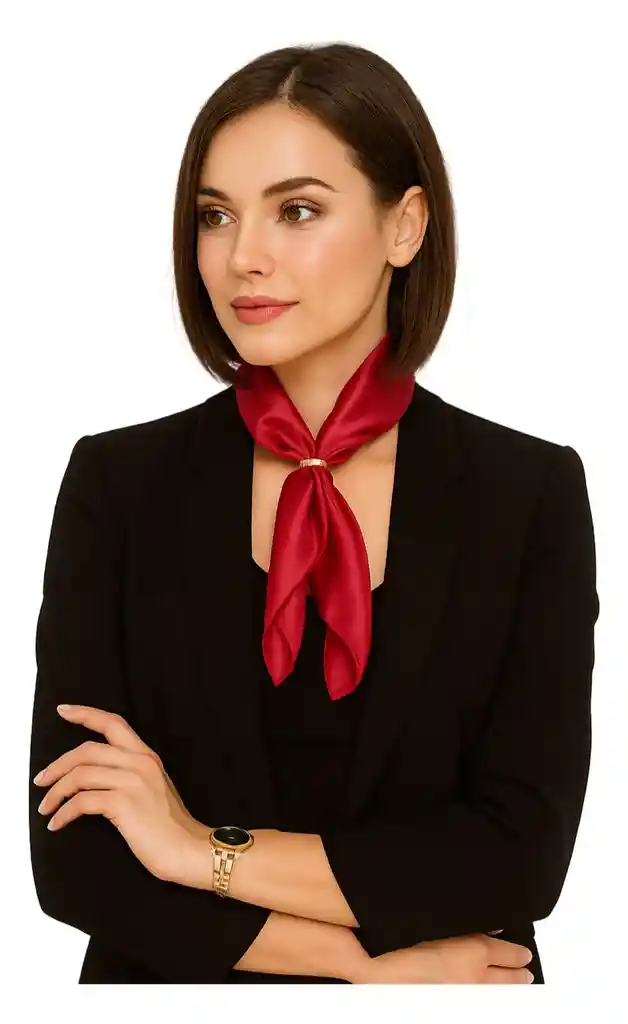 Pañoleta Satin Roja Con Argolla