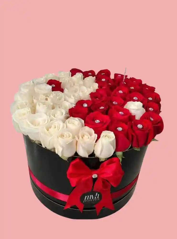 Arreglo De Rosas Yin Yang - Amor Y Amistad