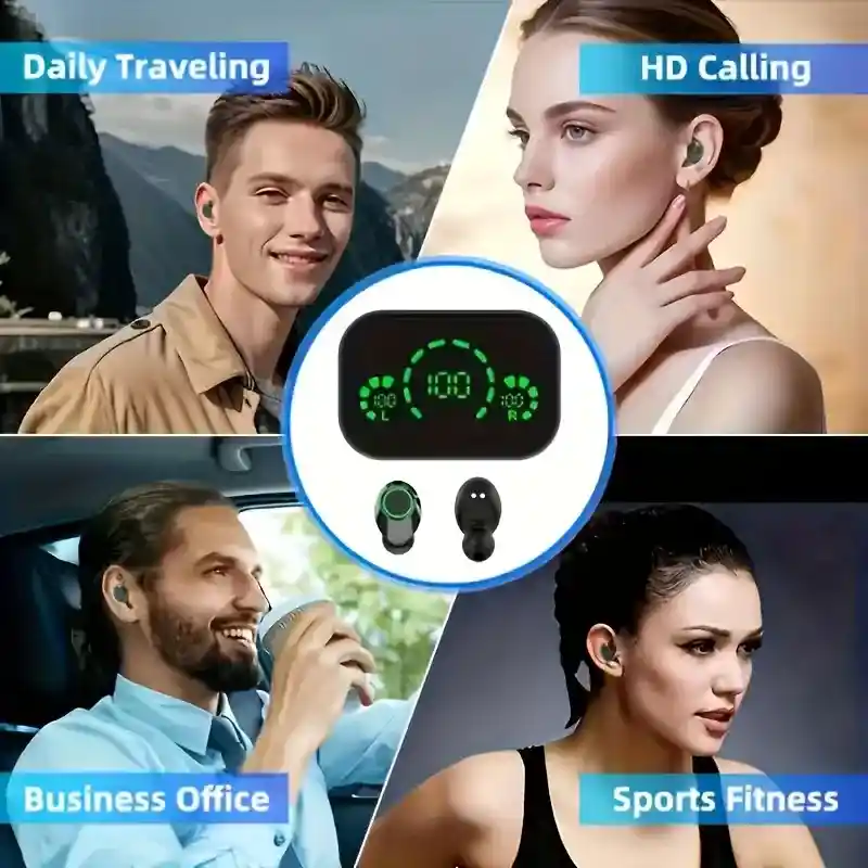 Auriculares In-ear Tws Con Pantalla Led, Carga Tipo-c, Audífonos Deportivos De Alta Calidad