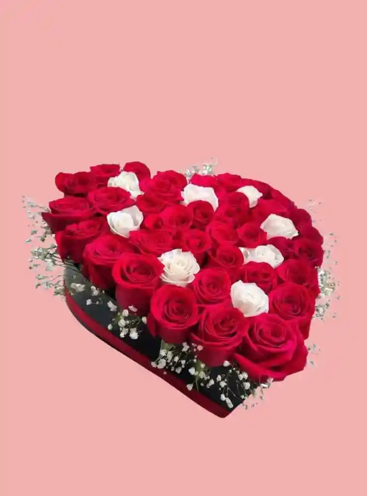 Corazón De Rosas Flores