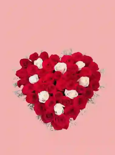 Corazón De Rosas Flores